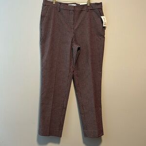 Cleo Plaid Slim Ankle Trouser Pant NWT